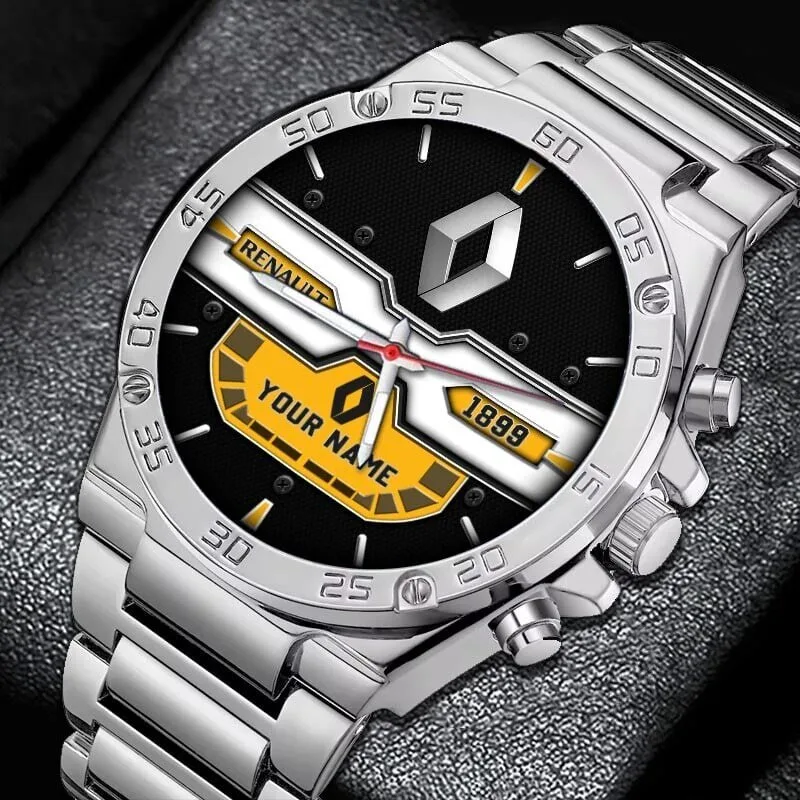 Renault 1899 Custom Name Logo Silver Stainless Steel Watch 12 Renault 1899 Custom Name Logo Silver Stainless Steel Watch