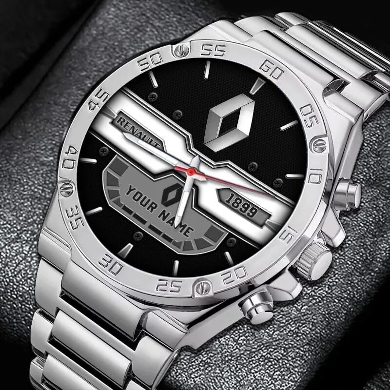 Renault 1899 Custom Name Logo Silver Stainless Steel Watch 14 Renault 1899 Custom Name Logo Silver Stainless Steel Watch
