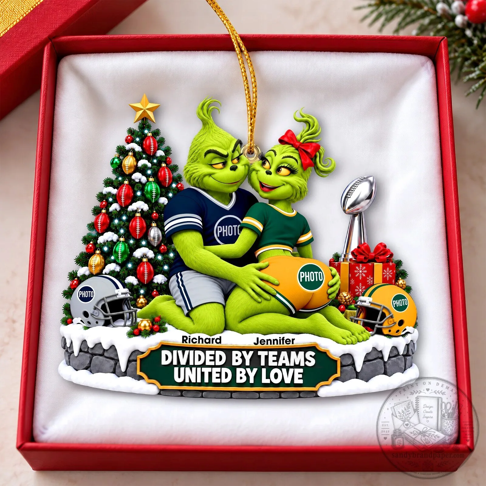 Grinch and Martha May Whovier Football Christmas Tree Ornament Personalized 8 Grinch and Martha May Whovier Football Christmas Tree Ornament Personalized