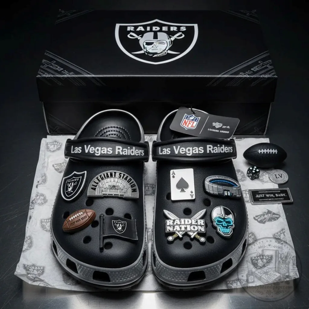 Las Vegas Raiders NFL Football Team Crocs Clog Shoes