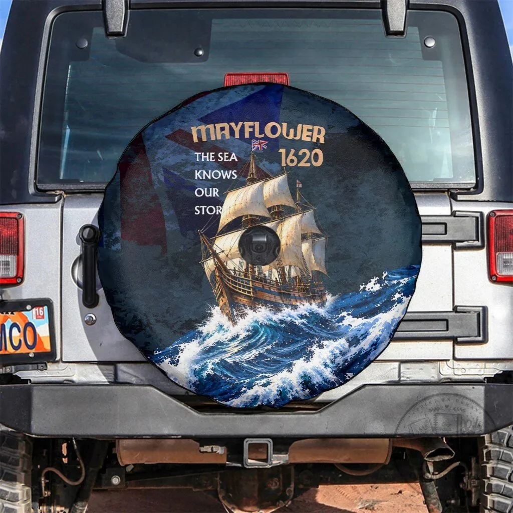 Mayflower 1620 Ship Vintage Nautical Ocean Waves Art Spare Tire Cover 7 Mayflower 1620 Ship Vintage Nautical Ocean Waves Art Spare Tire Cover