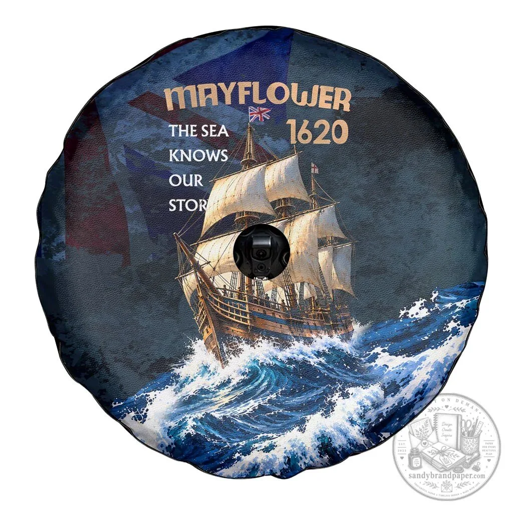 Mayflower 1620 Ship Vintage Nautical Ocean Waves Art Spare Tire Cover 10 Mayflower 1620 Ship Vintage Nautical Ocean Waves Art Spare Tire Cover