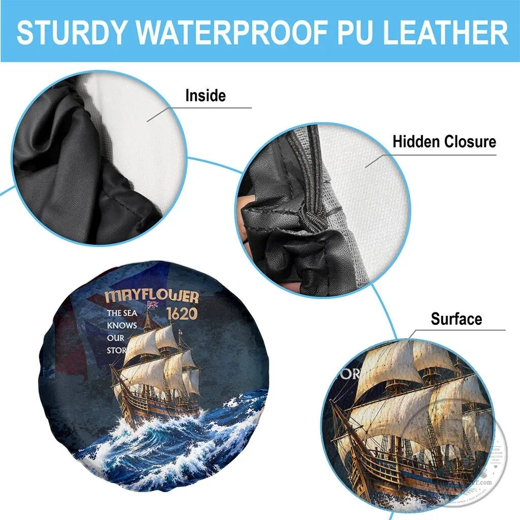 Mayflower 1620 Ship Vintage Nautical Ocean Waves Art Spare Tire Cover 11 Mayflower 1620 Ship Vintage Nautical Ocean Waves Art Spare Tire Cover