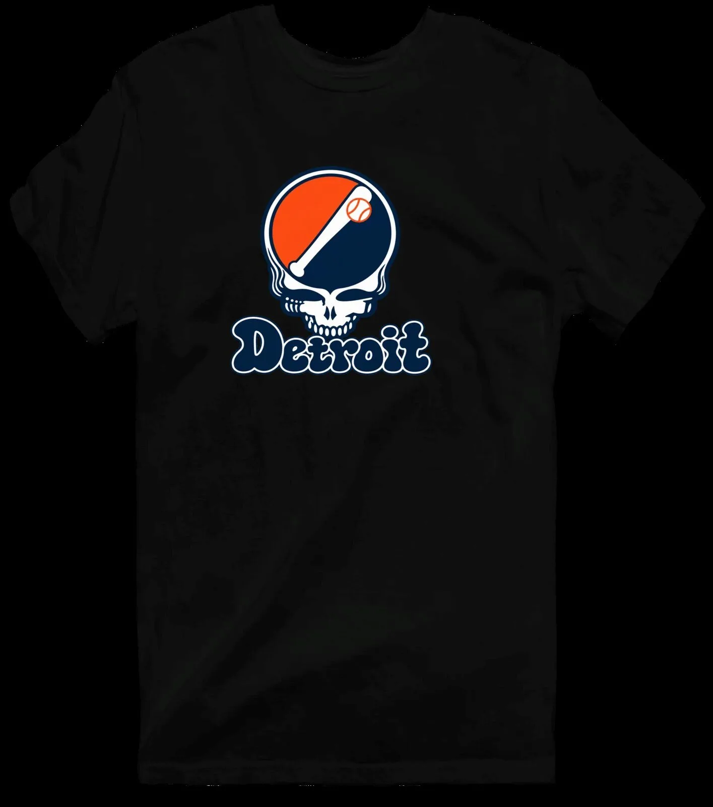 Detroit Baseball Stealie Grateful Dead Inspired Music Fan T-Shirt