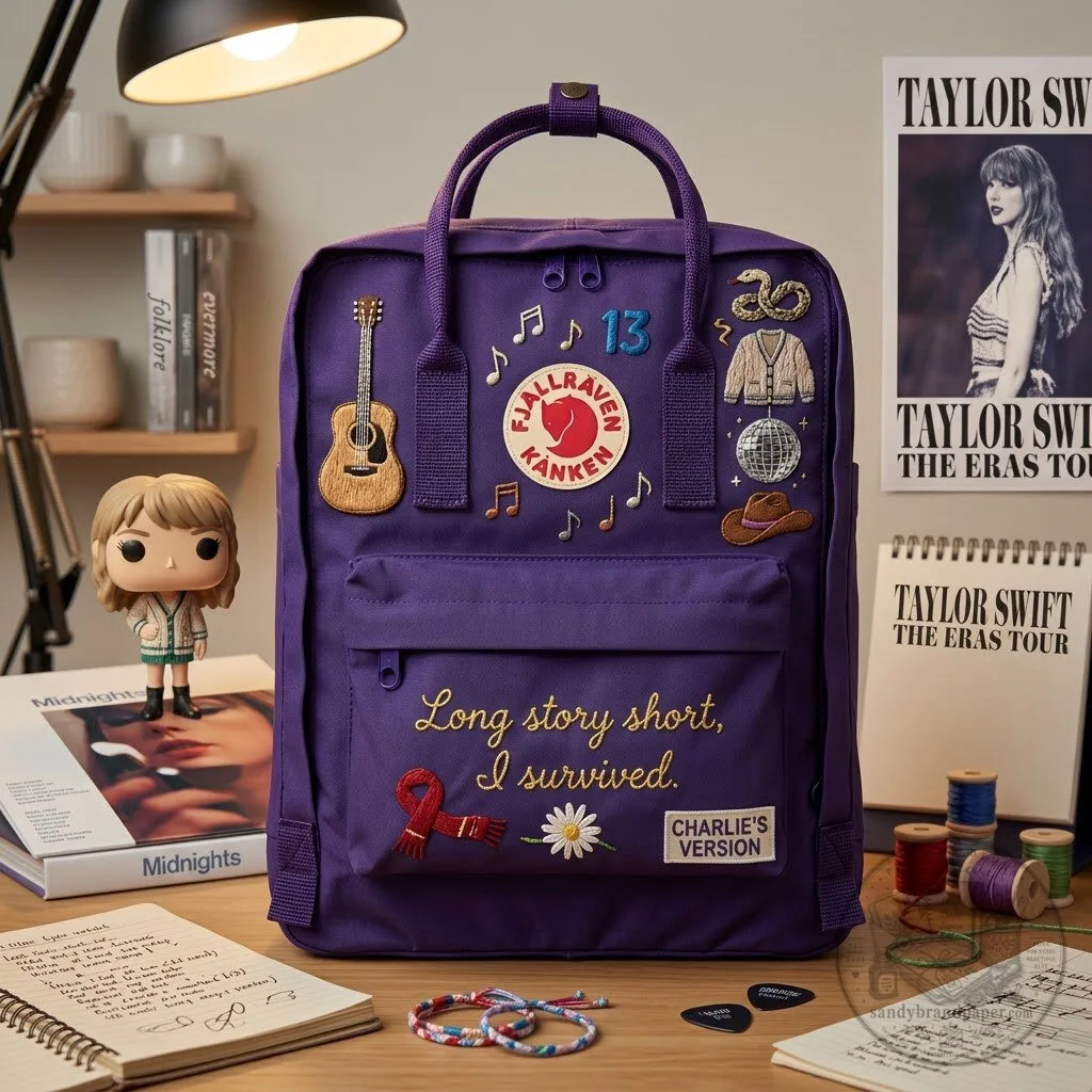 Taylor Swift The Eras Tour Embroidered Purple Backpack