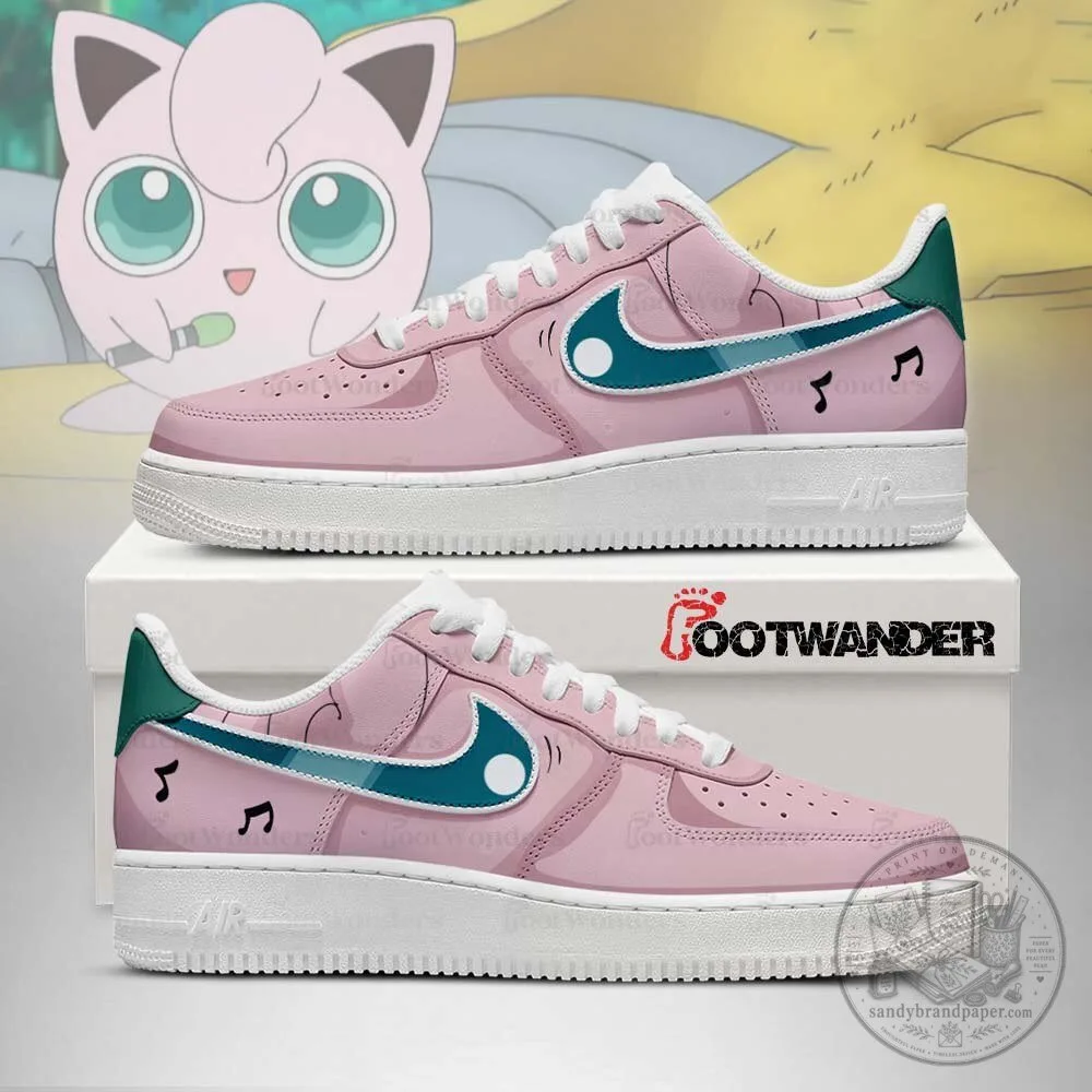 Jigglypuff Pokemon Character Pink Custom Air Force One Sneakers Shoes
