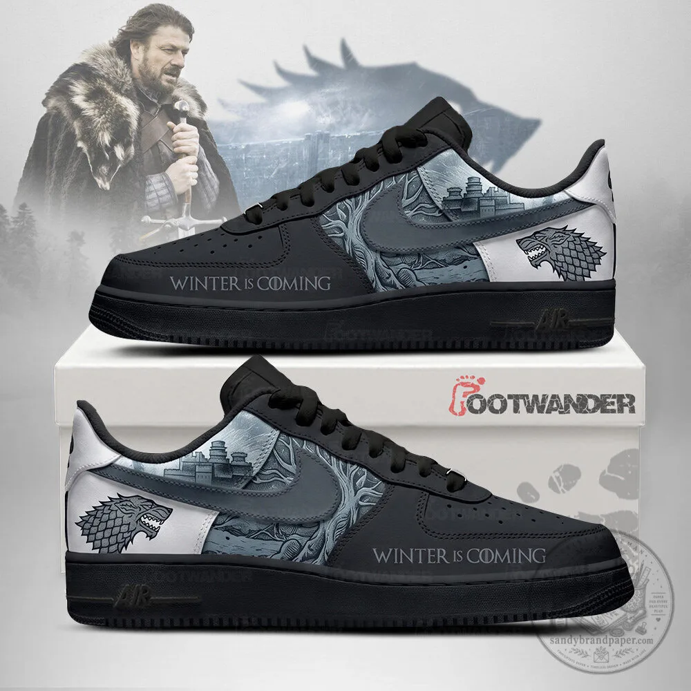 Game of Thrones House Stark Winter Is Coming Custom Air Force 1 Sneakers