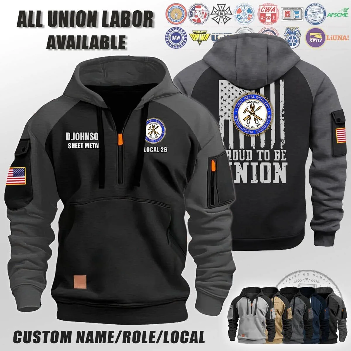 Sheet Metal Workers International Association Proud To Be Union Hoodie 5 Sheet Metal Workers International Association Proud To Be Union Hoodie