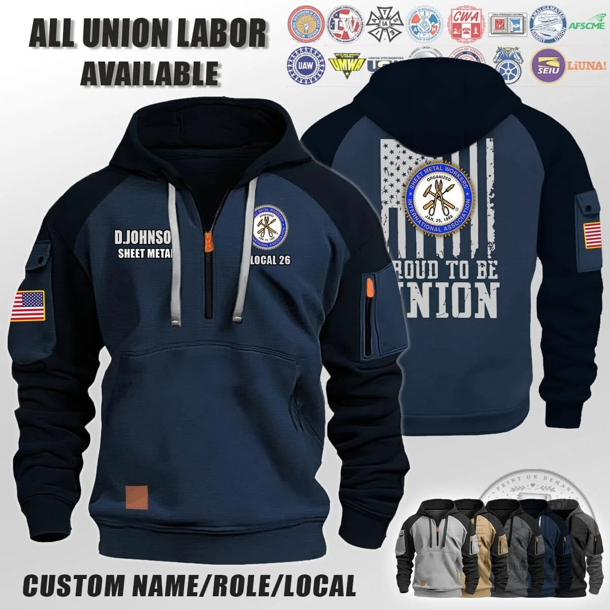 Sheet Metal Workers International Association Proud To Be Union Hoodie 8 Sheet Metal Workers International Association Proud To Be Union Hoodie