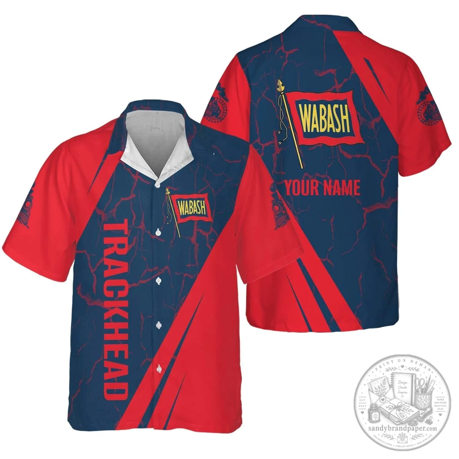 Wabash Railroad Trackhead Personalized Hawaiian Shirt