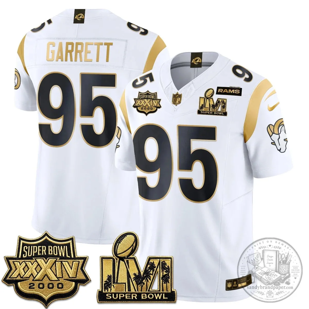 Los Angeles Rams Super Bowl LVI Champions White Vapor Football Jersey 52 Los Angeles Rams Super Bowl LVI Champions White Vapor Football Jersey