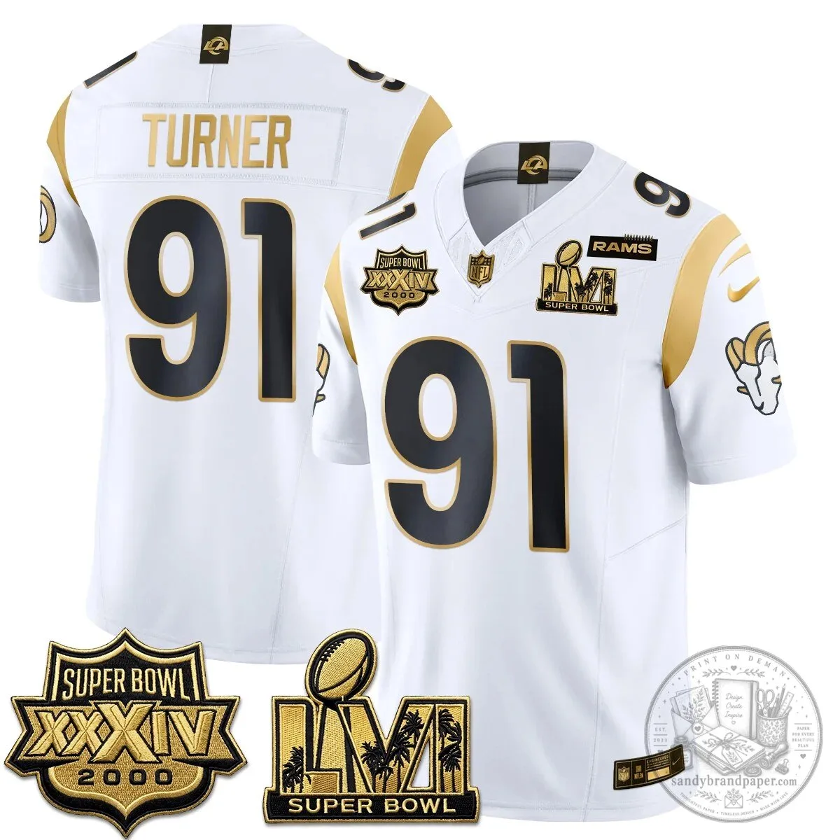 Los Angeles Rams Super Bowl LVI Champions White Vapor Football Jersey 54 Los Angeles Rams Super Bowl LVI Champions White Vapor Football Jersey