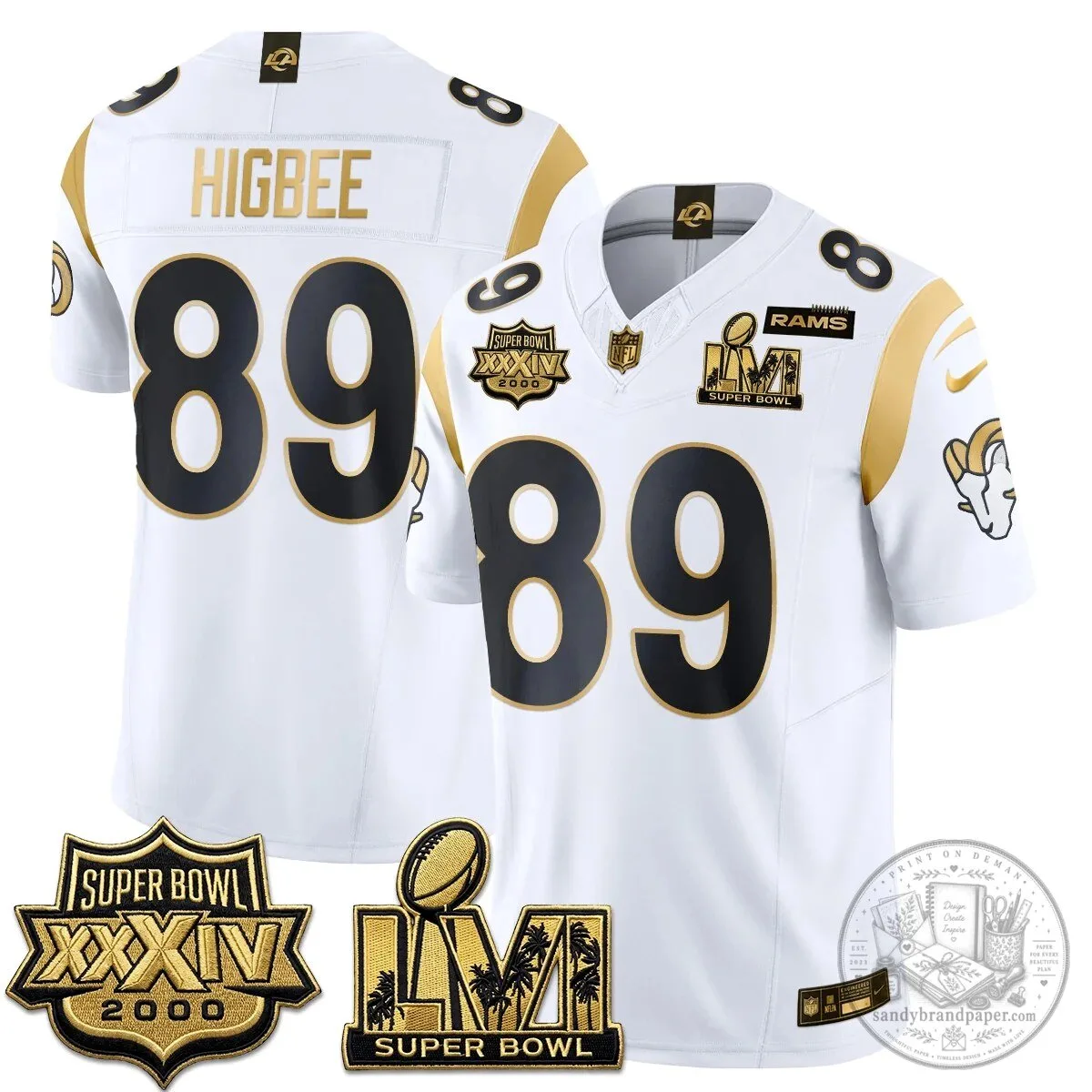 Los Angeles Rams Super Bowl LVI Champions White Vapor Football Jersey 55 Los Angeles Rams Super Bowl LVI Champions White Vapor Football Jersey