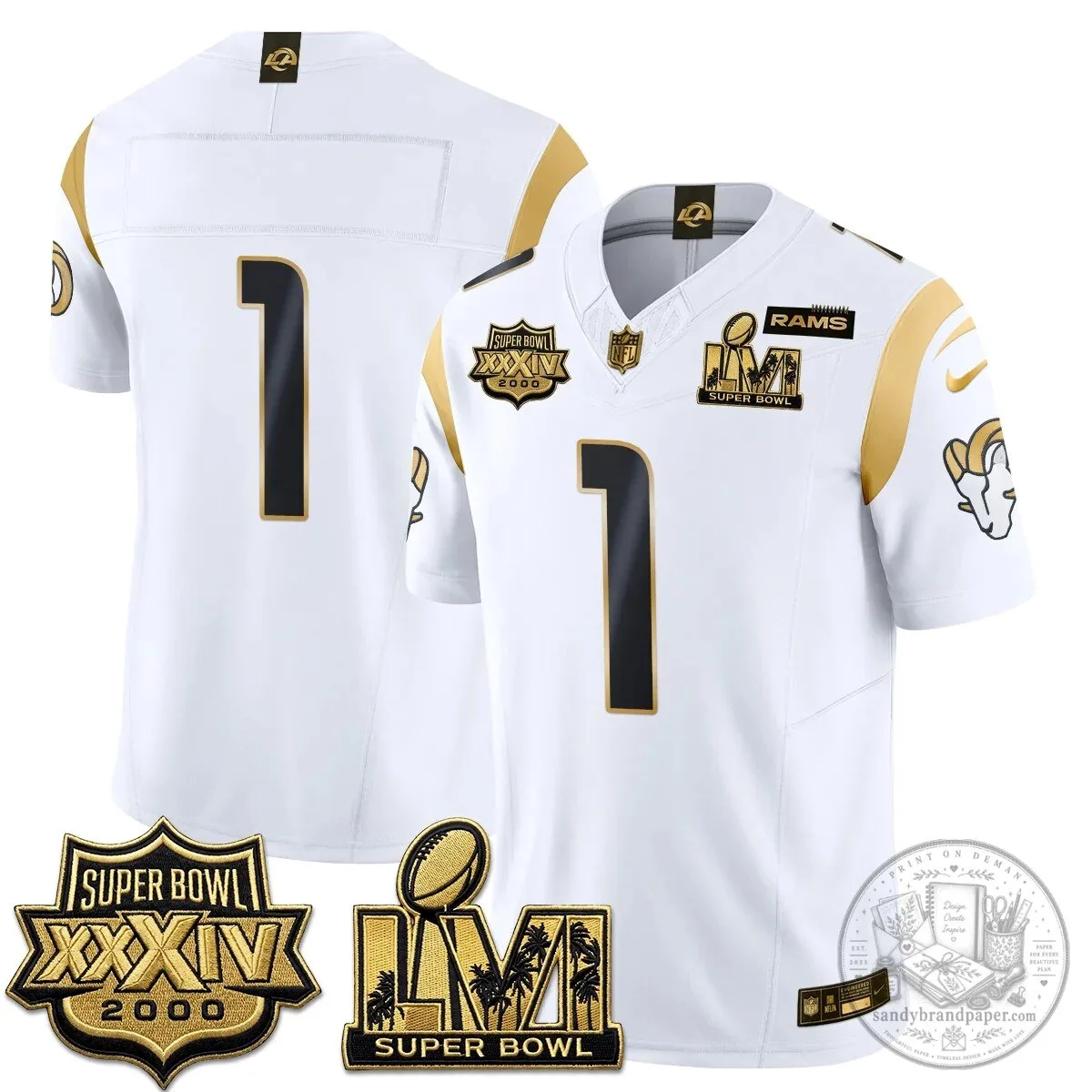 Los Angeles Rams Super Bowl LVI Champions White Vapor Football Jersey 58 Los Angeles Rams Super Bowl LVI Champions White Vapor Football Jersey