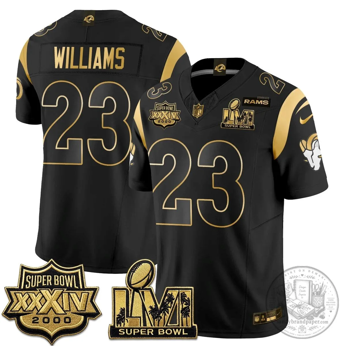Los Angeles Rams Super Bowl LVI Champions White Vapor Football Jersey 63 Los Angeles Rams Super Bowl LVI Champions White Vapor Football Jersey