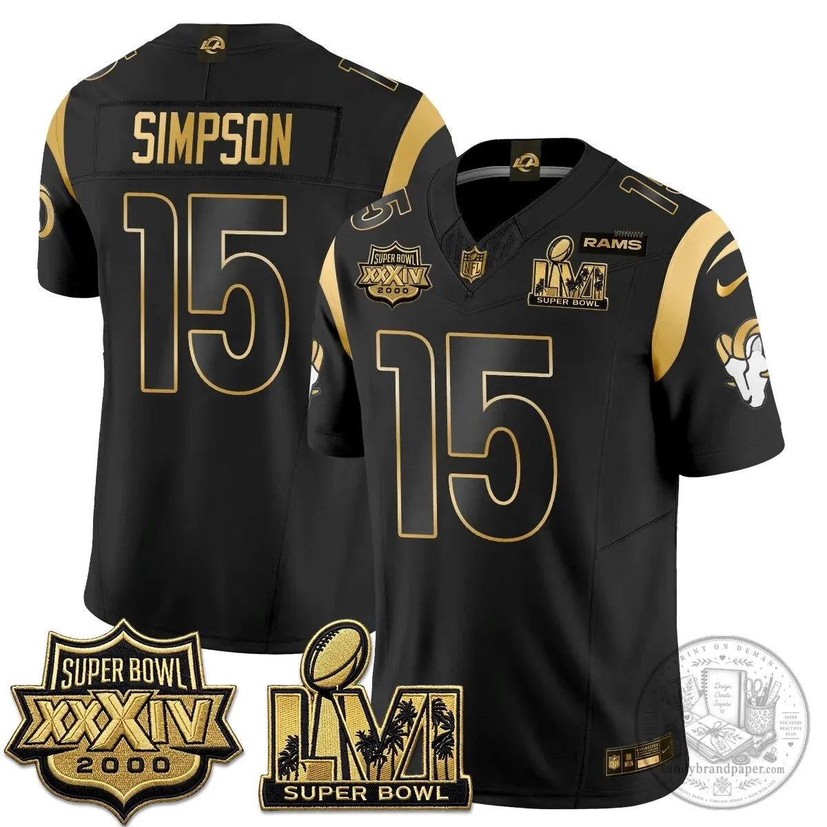 Los Angeles Rams Super Bowl LVI Champions White Vapor Football Jersey 68 Los Angeles Rams Super Bowl LVI Champions White Vapor Football Jersey