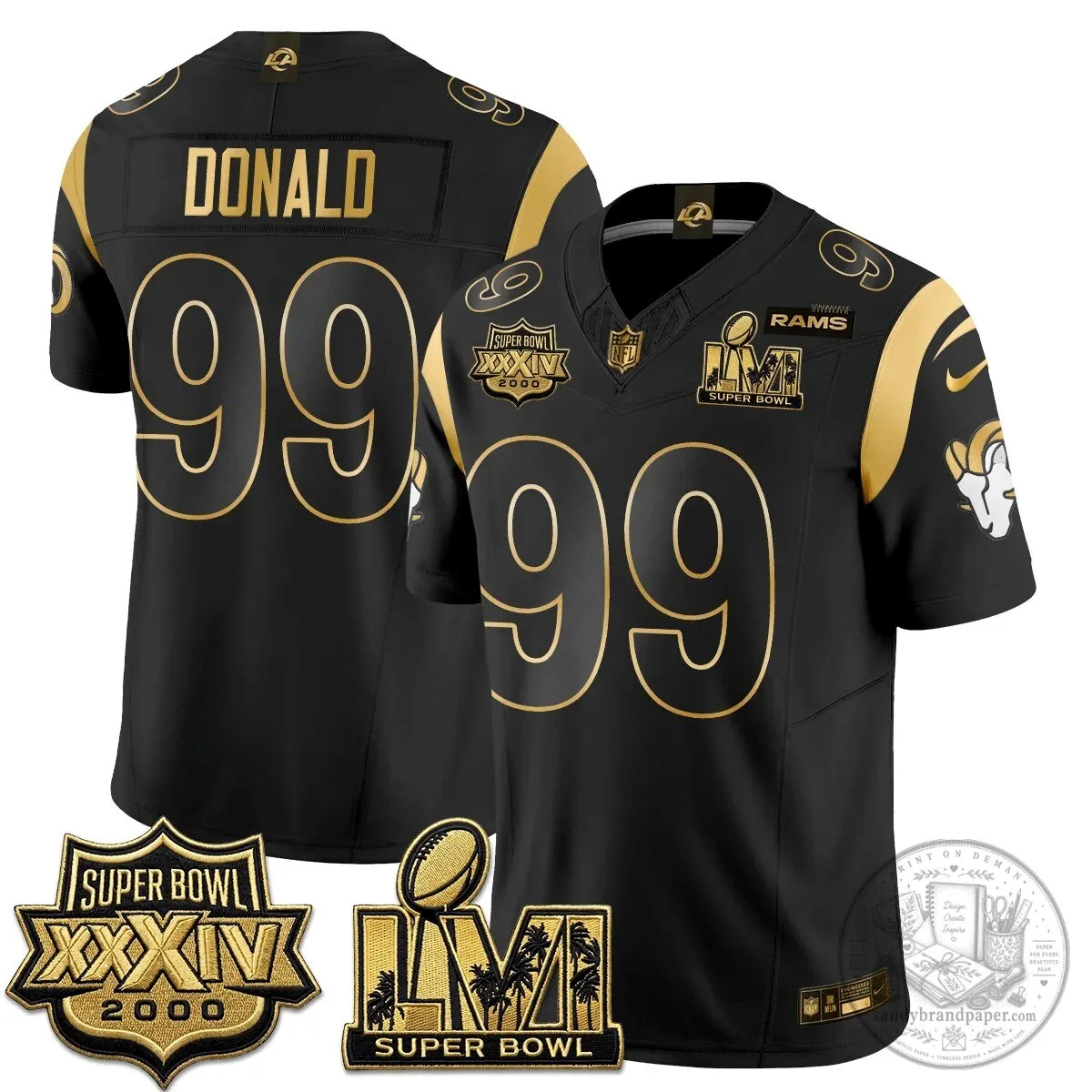 Los Angeles Rams Super Bowl LVI Champions White Vapor Football Jersey 71 Los Angeles Rams Super Bowl LVI Champions White Vapor Football Jersey