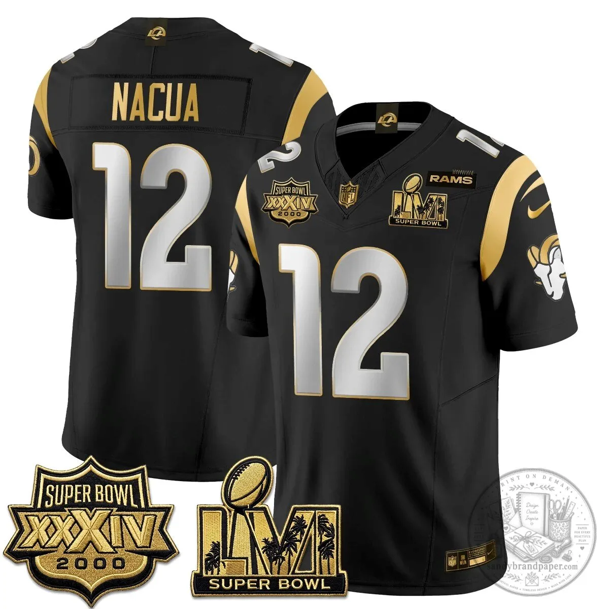 Los Angeles Rams Super Bowl LVI Champions White Vapor Football Jersey 72 Los Angeles Rams Super Bowl LVI Champions White Vapor Football Jersey