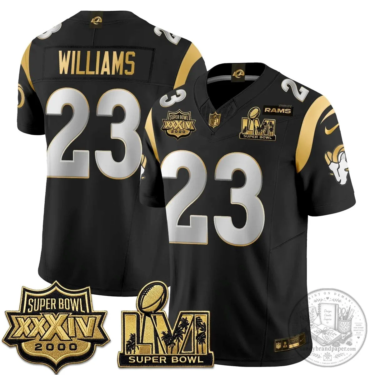 Los Angeles Rams Super Bowl LVI Champions White Vapor Football Jersey 75 Los Angeles Rams Super Bowl LVI Champions White Vapor Football Jersey