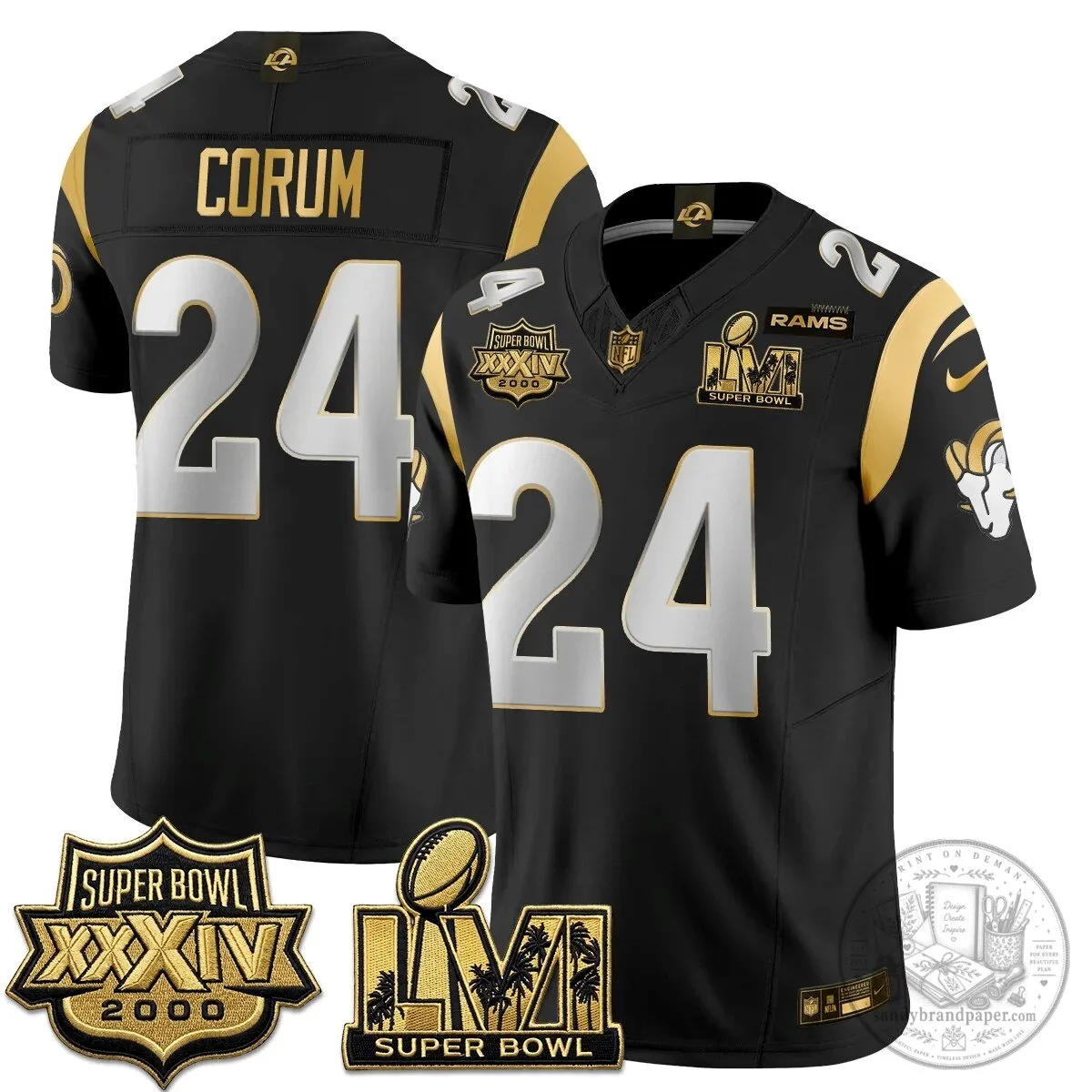 Los Angeles Rams Super Bowl LVI Champions White Vapor Football Jersey 77 Los Angeles Rams Super Bowl LVI Champions White Vapor Football Jersey