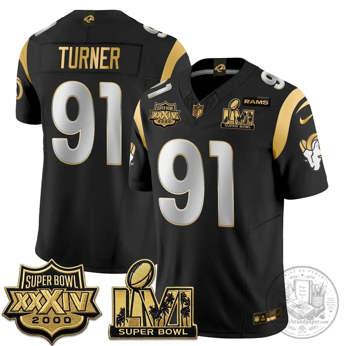 Los Angeles Rams Super Bowl LVI Champions White Vapor Football Jersey 78 Los Angeles Rams Super Bowl LVI Champions White Vapor Football Jersey