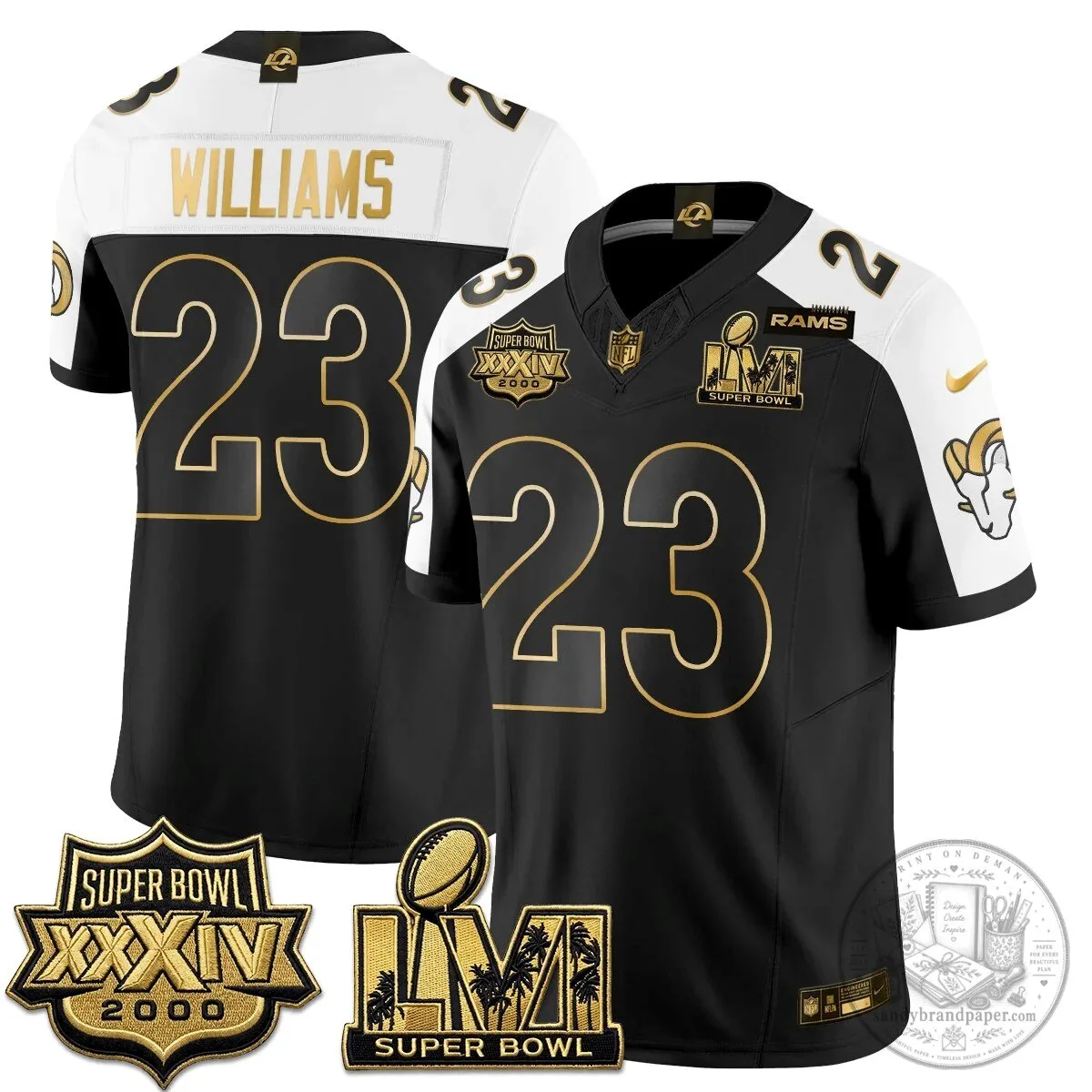 Los Angeles Rams Super Bowl LVI Champions White Vapor Football Jersey 87 Los Angeles Rams Super Bowl LVI Champions White Vapor Football Jersey