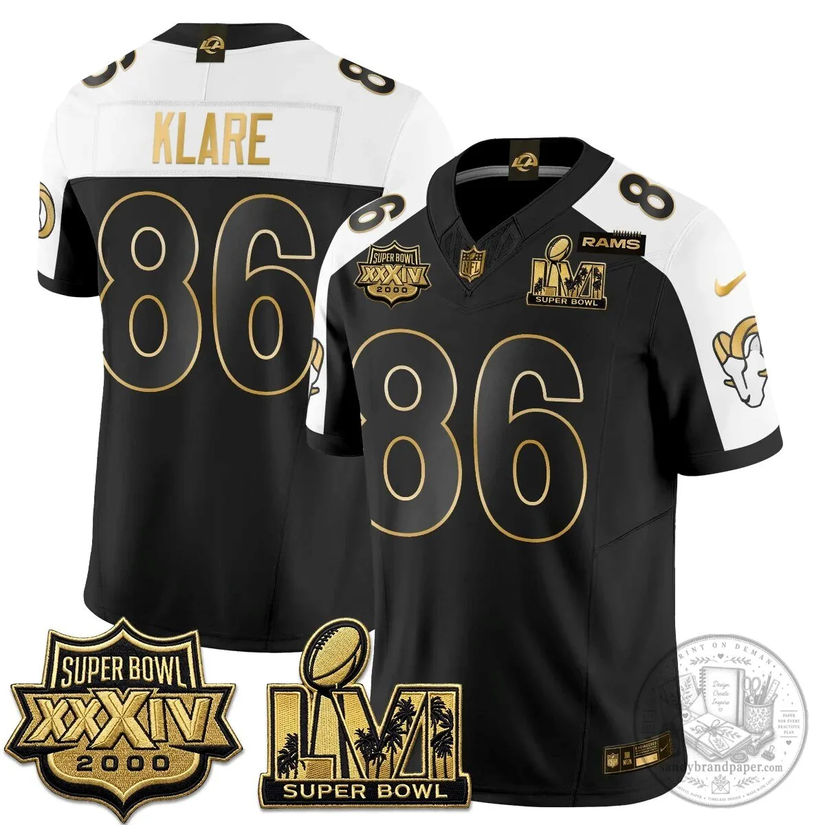 Los Angeles Rams Super Bowl LVI Champions White Vapor Football Jersey 93 Los Angeles Rams Super Bowl LVI Champions White Vapor Football Jersey