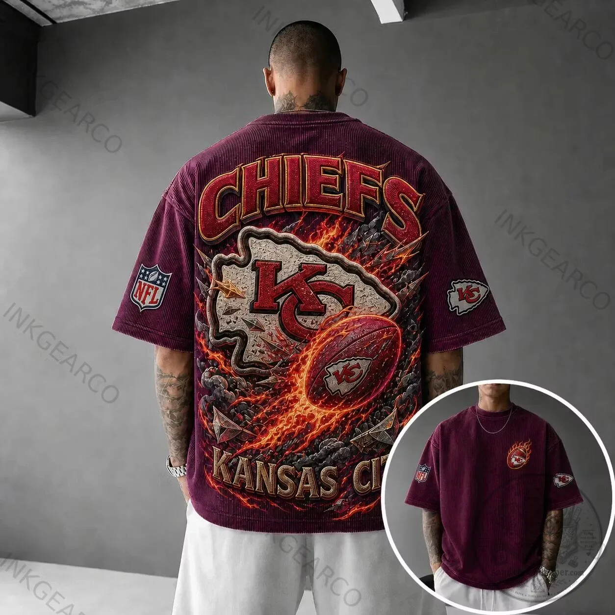 Kansas City Chiefs NFL Football Team Corduroy T-Shirt