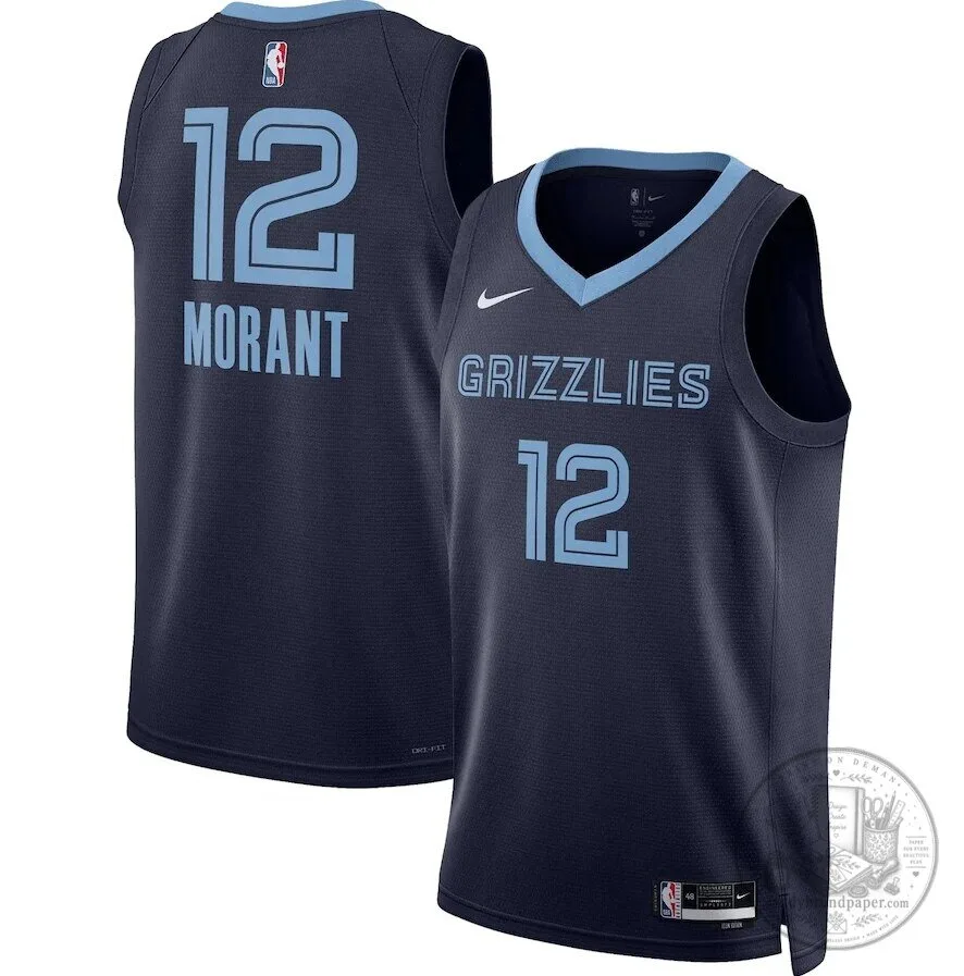 Ja Morant Memphis Grizzlies Icon Edition Navy Blue Basketball Jersey