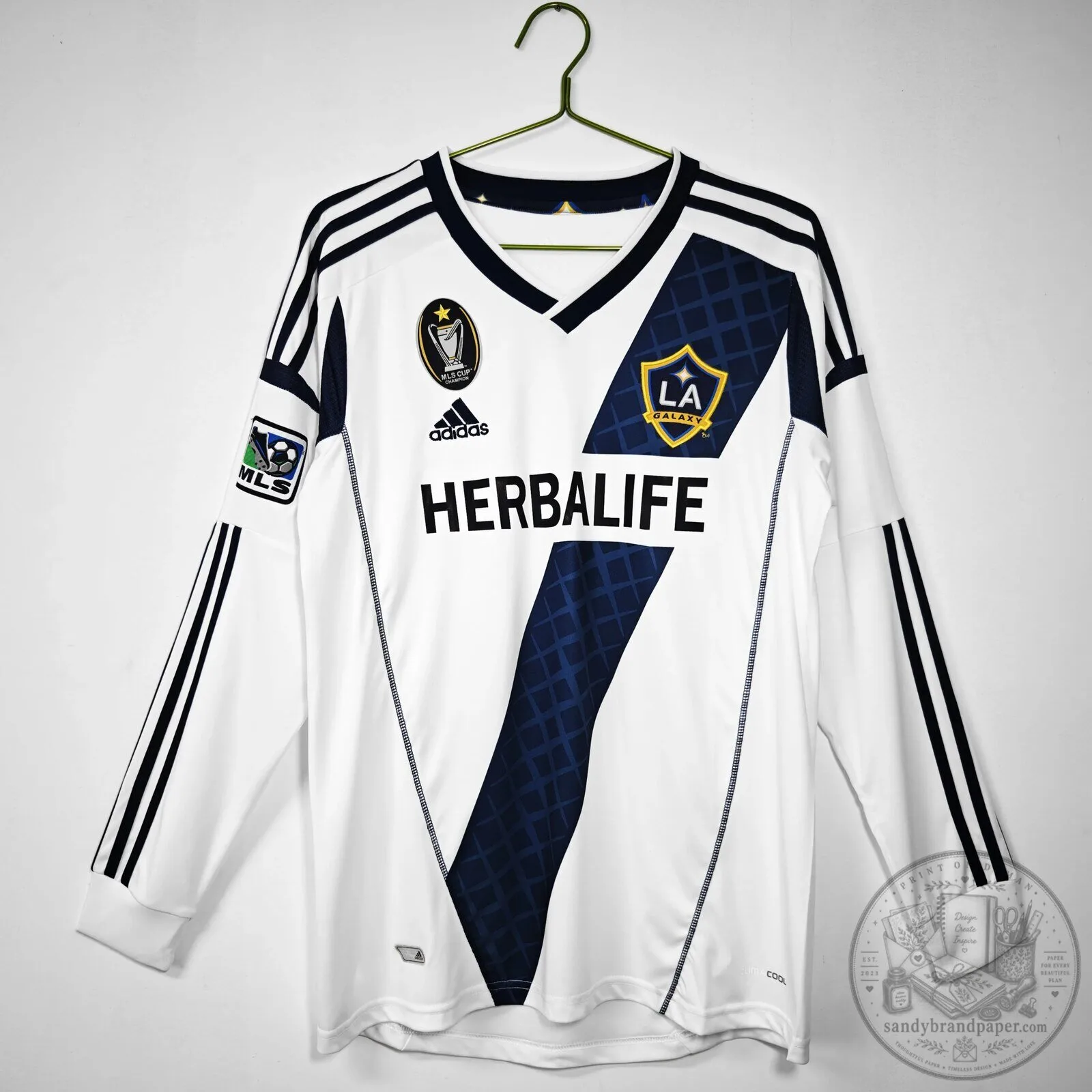 Los Angeles Galaxy 2012 Home Retro Long Sleeve Soccer Football Jersey