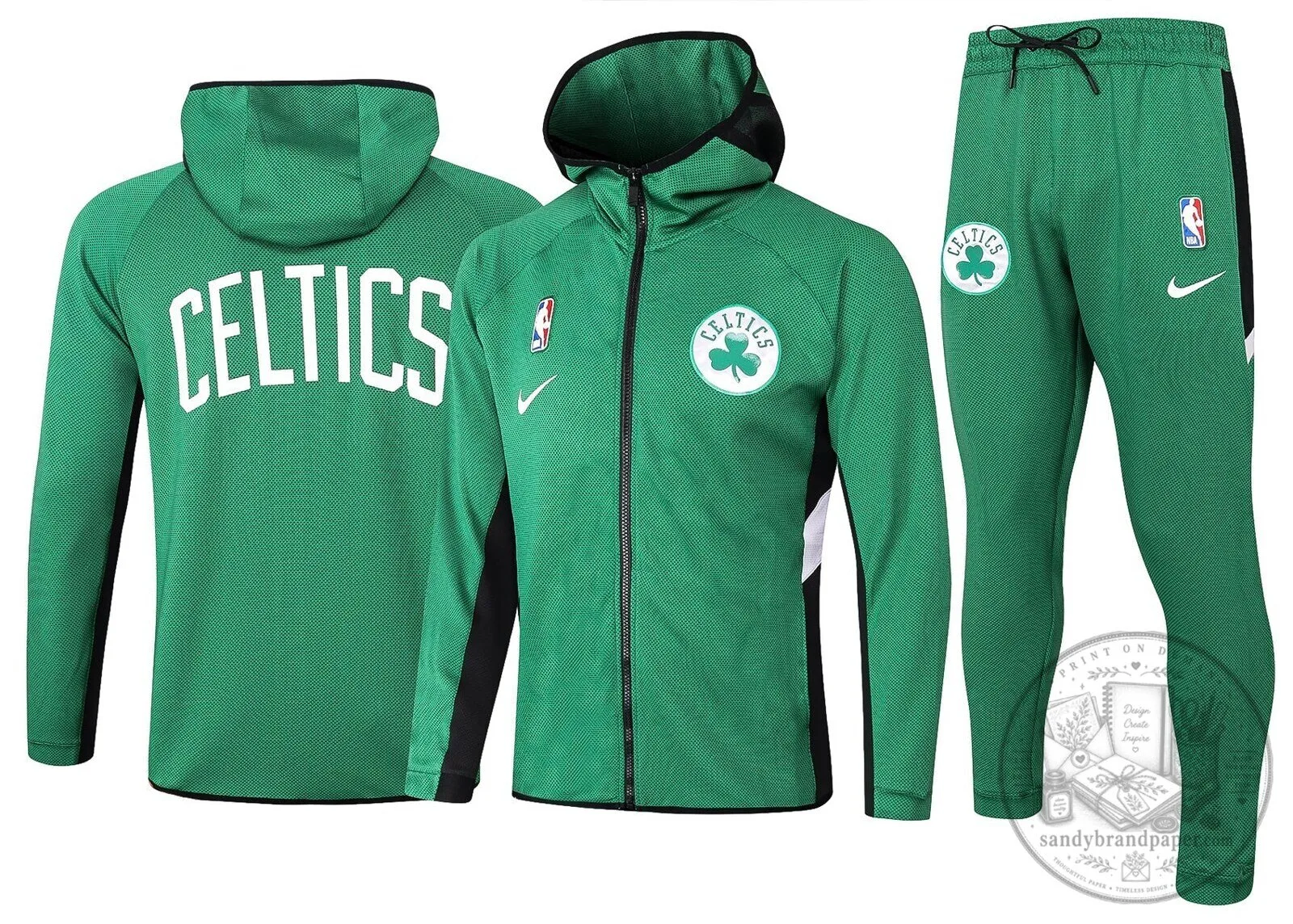 Boston Celtics NBA Therma Flex Training Tracksuit Full Zip Hoodie