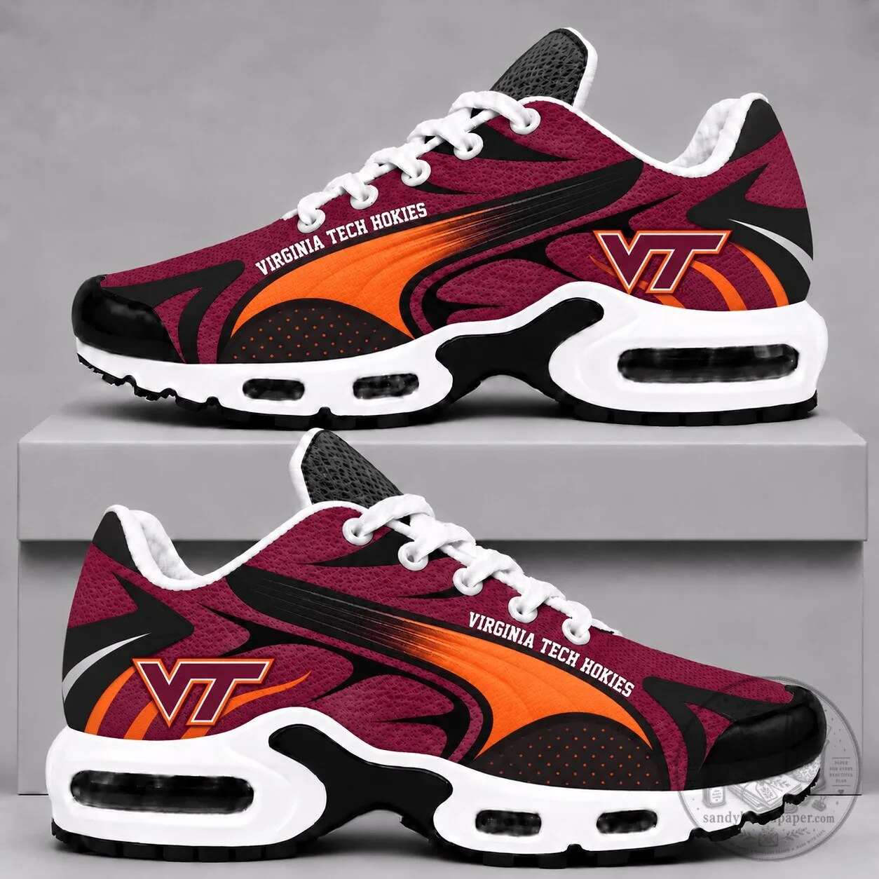 Virginia Tech Hokies Custom Air Max Style Running Shoes