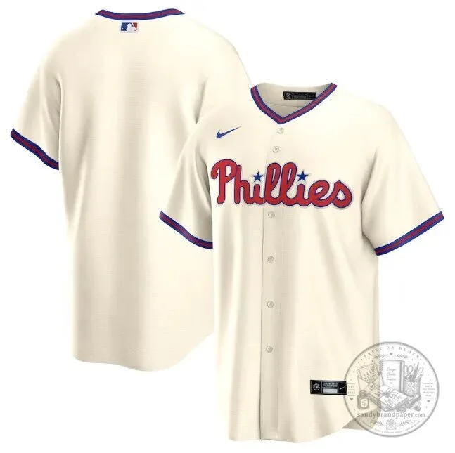 Philadelphia Phillies Cream White Baseball Jersey for Men