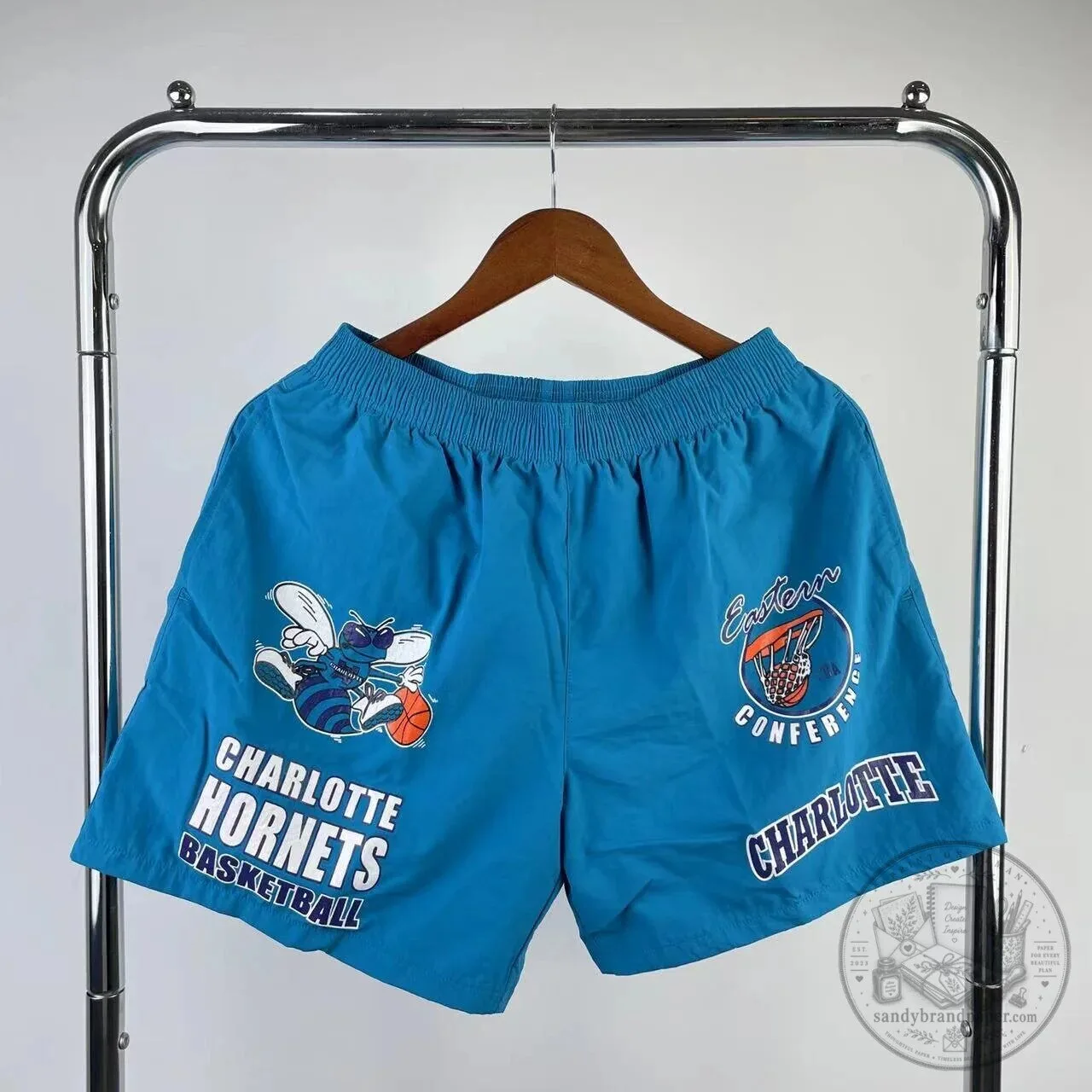 Charlotte Hornets Basketball Eastern Conference Retro Woven Shorts