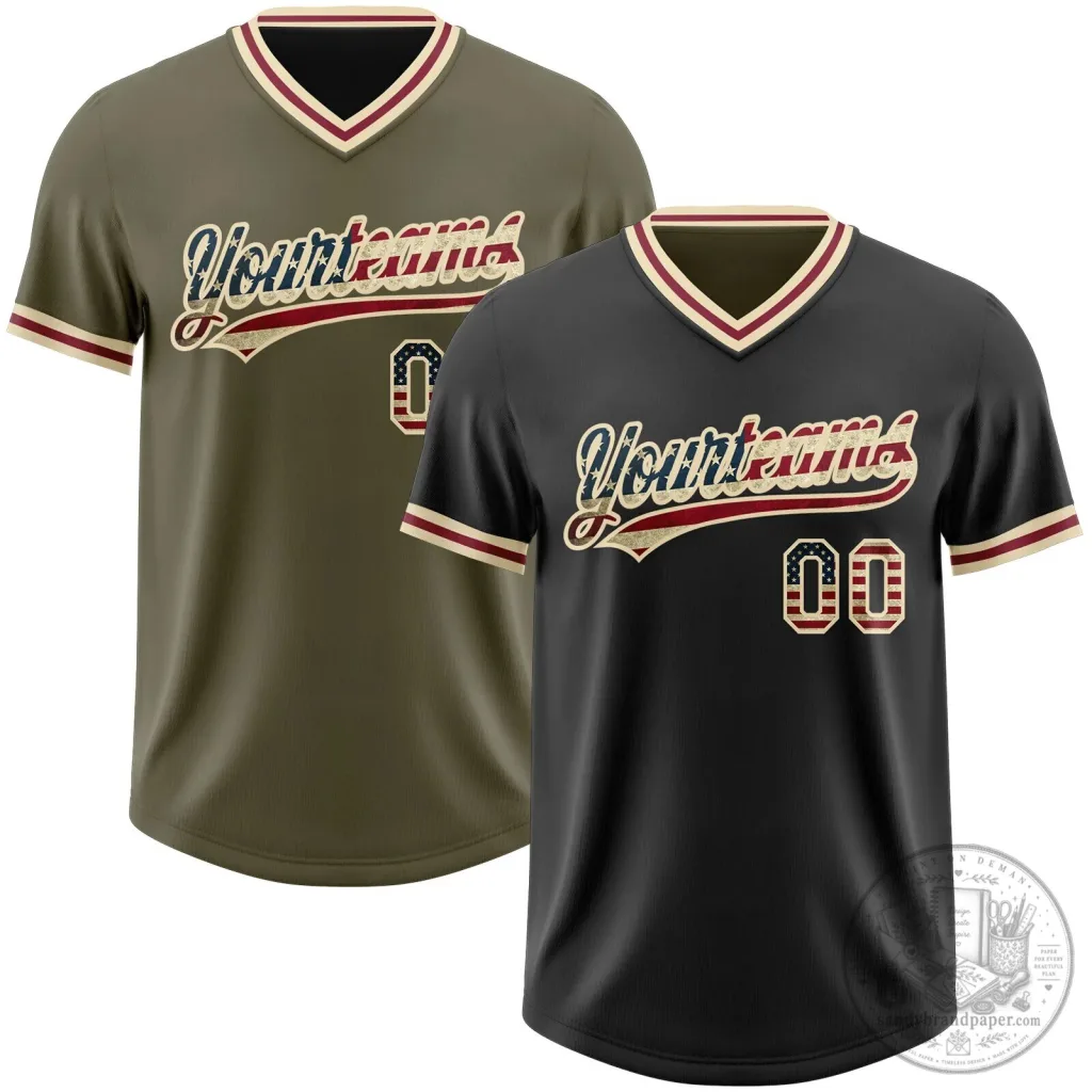 Custom Black Olive Reversible Pullover Baseball Jersey Shirt Custom Black Olive Reversible Pullover Baseball Jersey Shirt