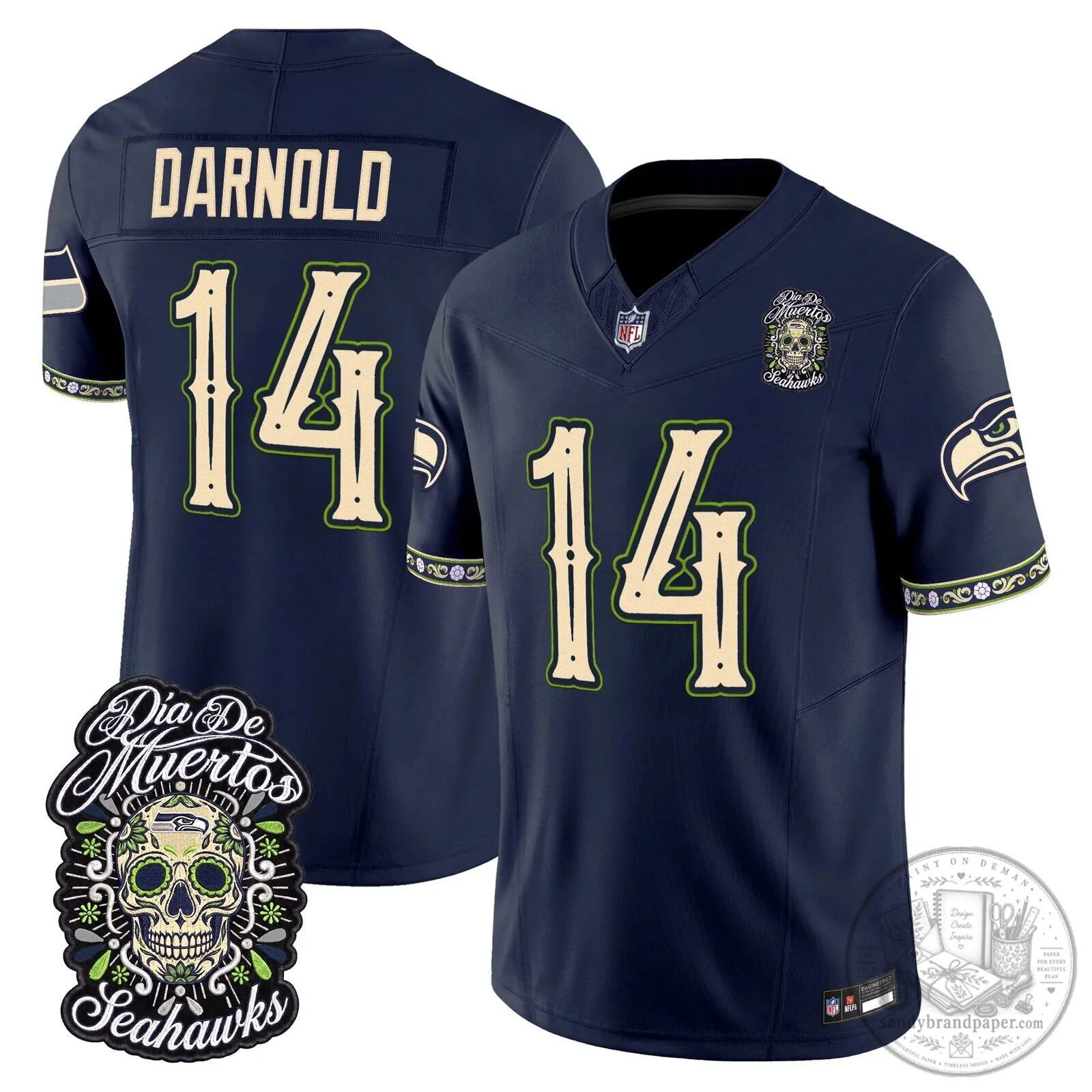 Sam Darnold Dia de los Muertos Jersey for Seattle Seahawks Fans