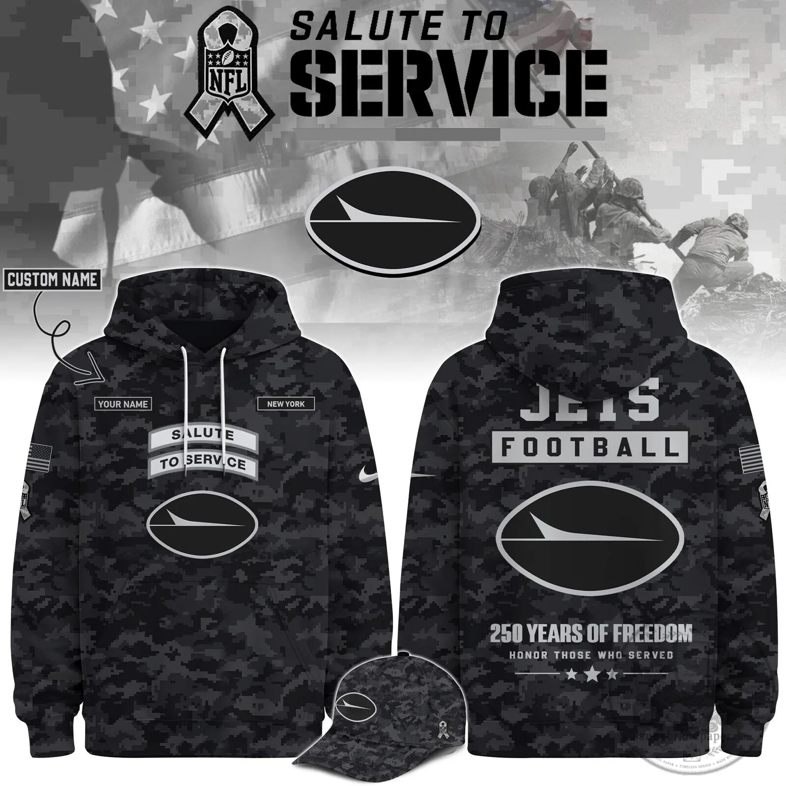 New York Jets Salute To Service Football Hoodie