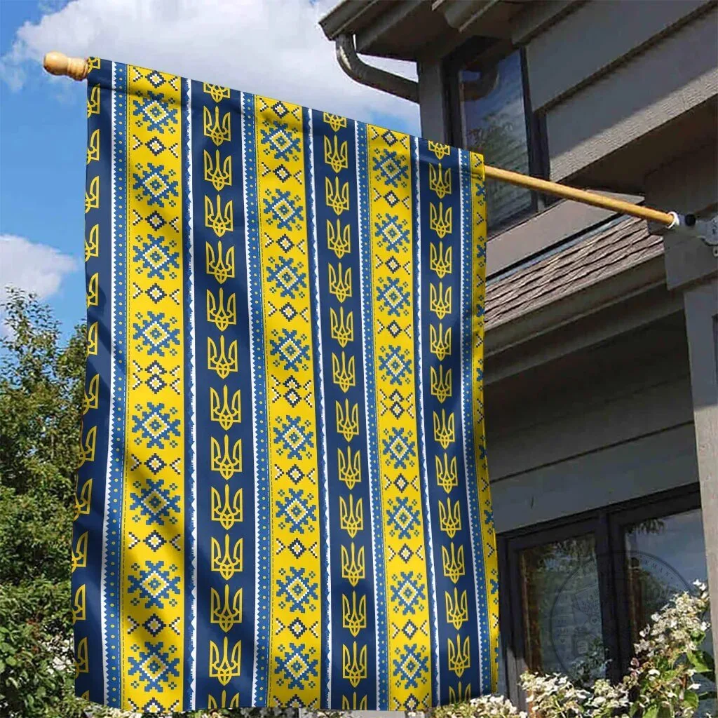 Ukrainian Trident Pattern Outdoor Decorative Flag 6 Ukrainian Trident Pattern Outdoor Decorative Flag