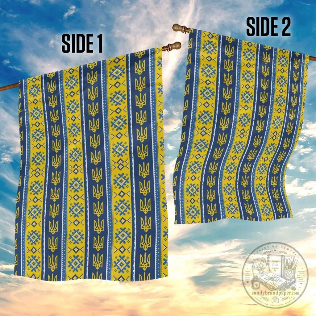 Ukrainian Trident Pattern Outdoor Decorative Flag 7 Ukrainian Trident Pattern Outdoor Decorative Flag