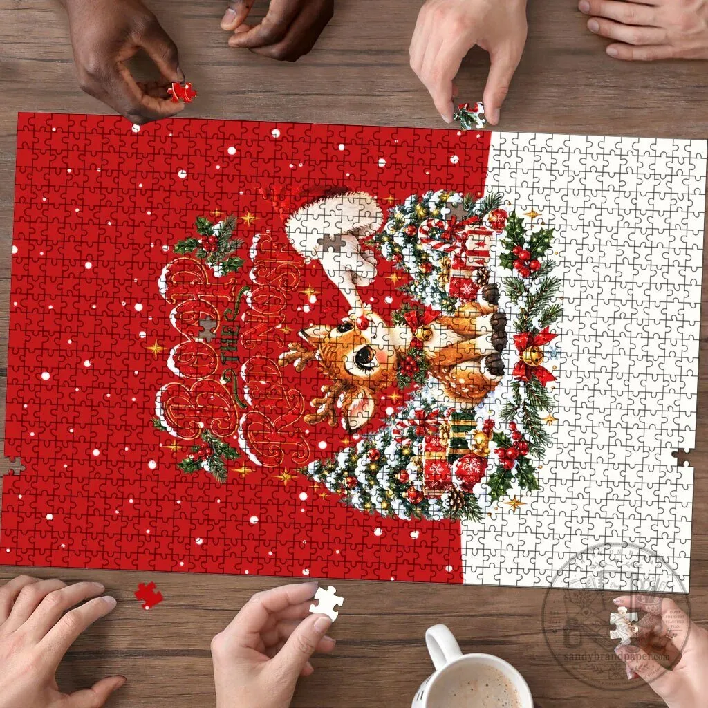 Cute Reindeer Boop The Red Nose Christmas Festive Winter Holiday Jigsaw Puzzle 6 Cute Reindeer Boop The Red Nose Christmas Festive Winter Holiday Jigsaw Puzzle