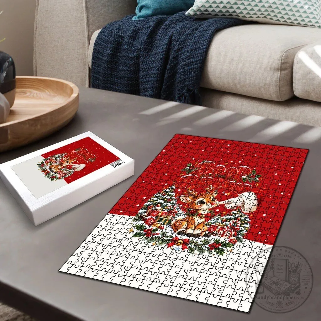 Cute Reindeer Boop The Red Nose Christmas Festive Winter Holiday Jigsaw Puzzle 8 Cute Reindeer Boop The Red Nose Christmas Festive Winter Holiday Jigsaw Puzzle
