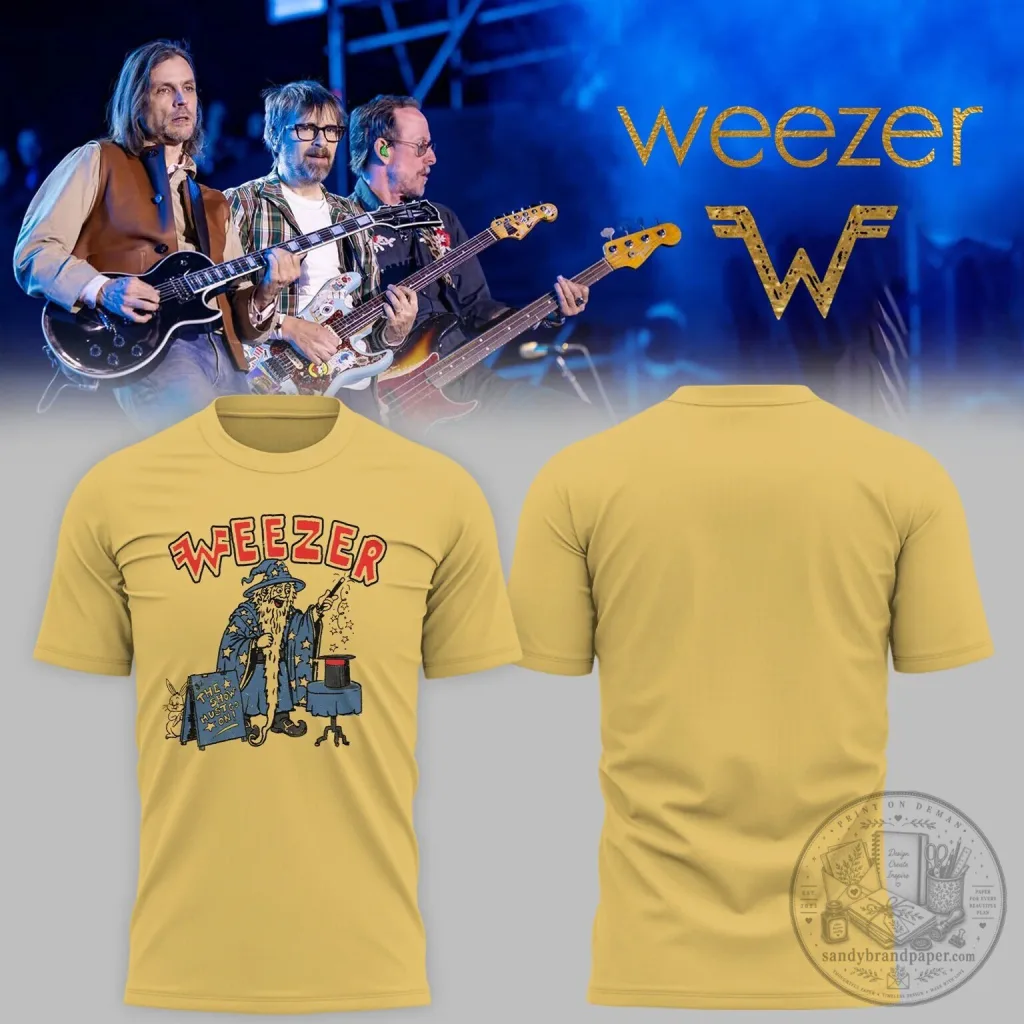 Weezer Band Wizard Graphic Design Concert Tour Music Fan Apparel T-Shirt Weezer Band Wizard Graphic Design Concert Tour Music Fan Apparel T-Shirt