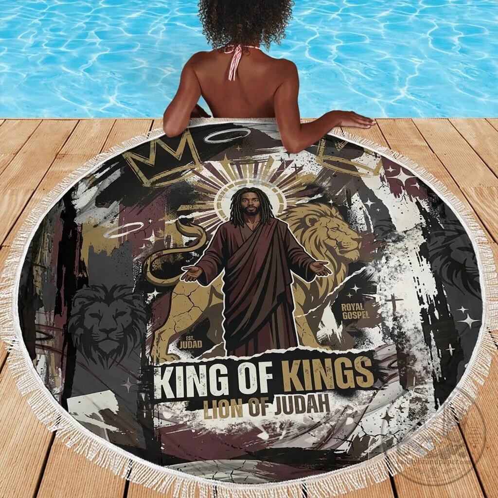 King of Kings Lion of Judah Jesus Christ Black Beach Blanket with Fringe 5 King of Kings Lion of Judah Jesus Christ Black Beach Blanket with Fringe