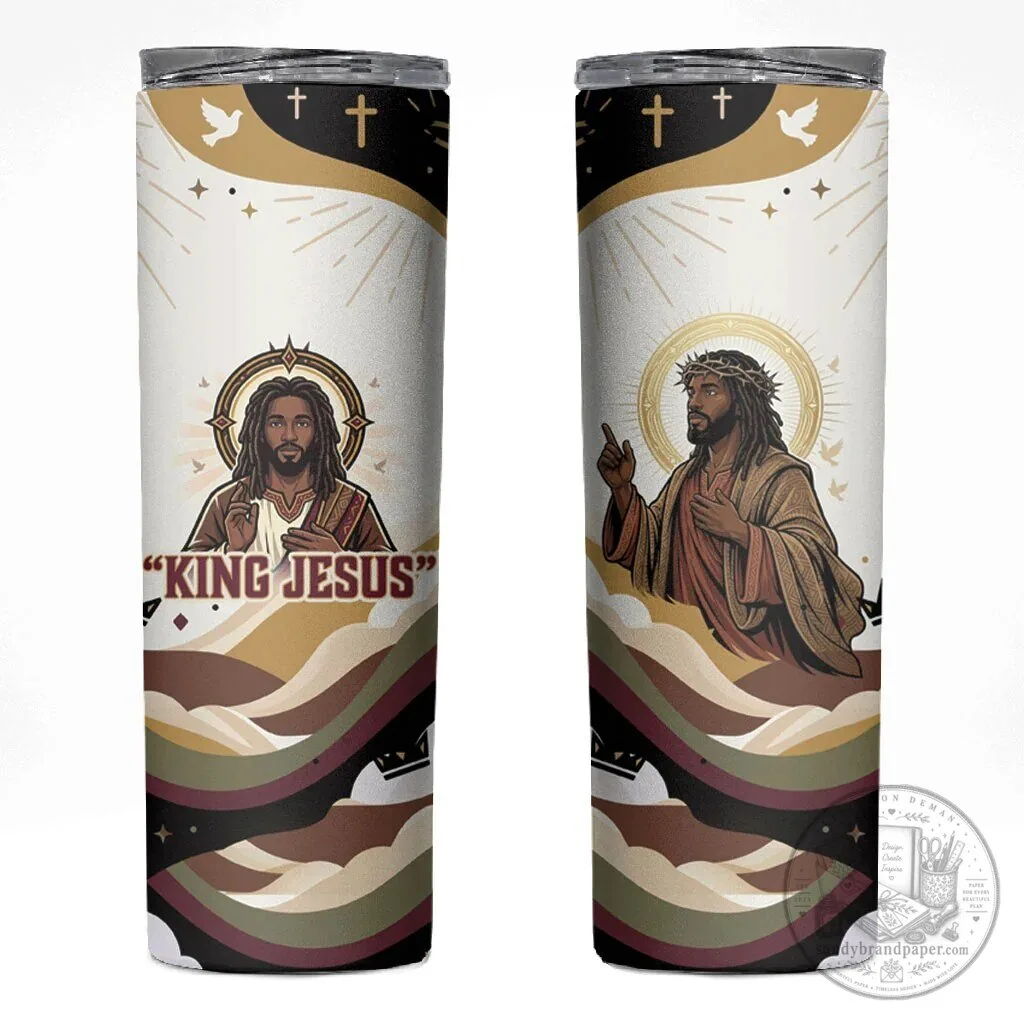 King Jesus African American Christ Religious Christian Faith Holy Cross Dove Tumbler