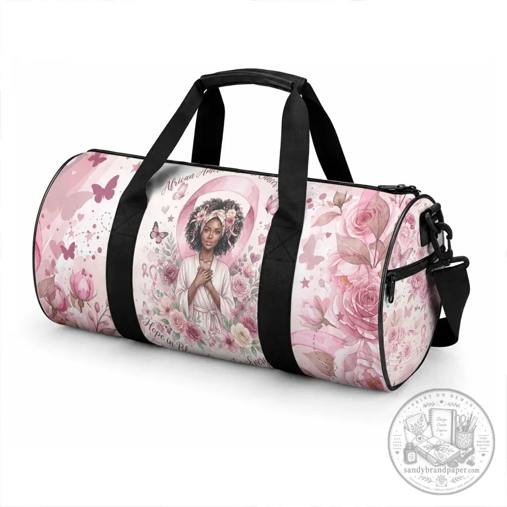 African American Breast Cancer Warrior Pink Ribbon Floral Hope Duffle Bag 5 African American Breast Cancer Warrior Pink Ribbon Floral Hope Duffle Bag