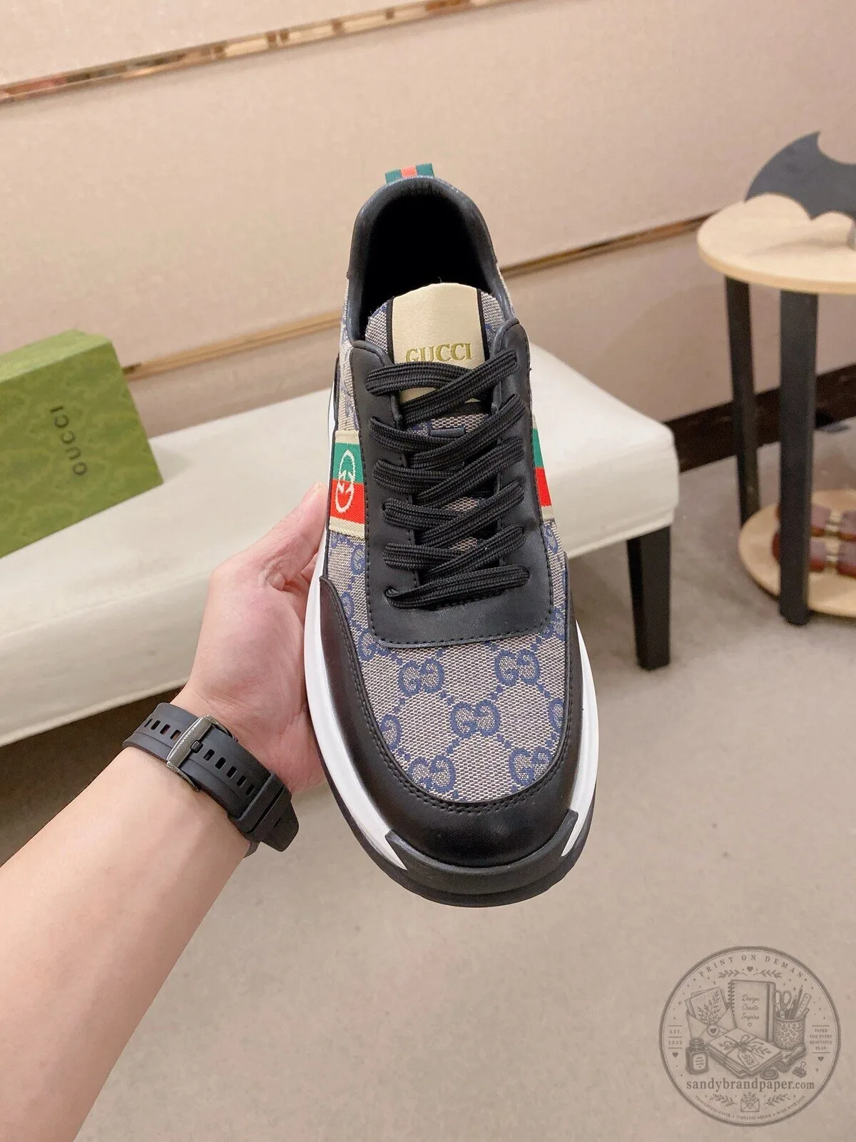 Gucci Monogram Pattern Luxury Brand Casual Fashion Sneakers Shoes