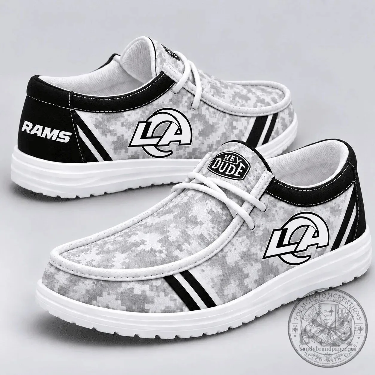 Los Angeles Rams NFL Team Camouflage Pattern Fan Shoes