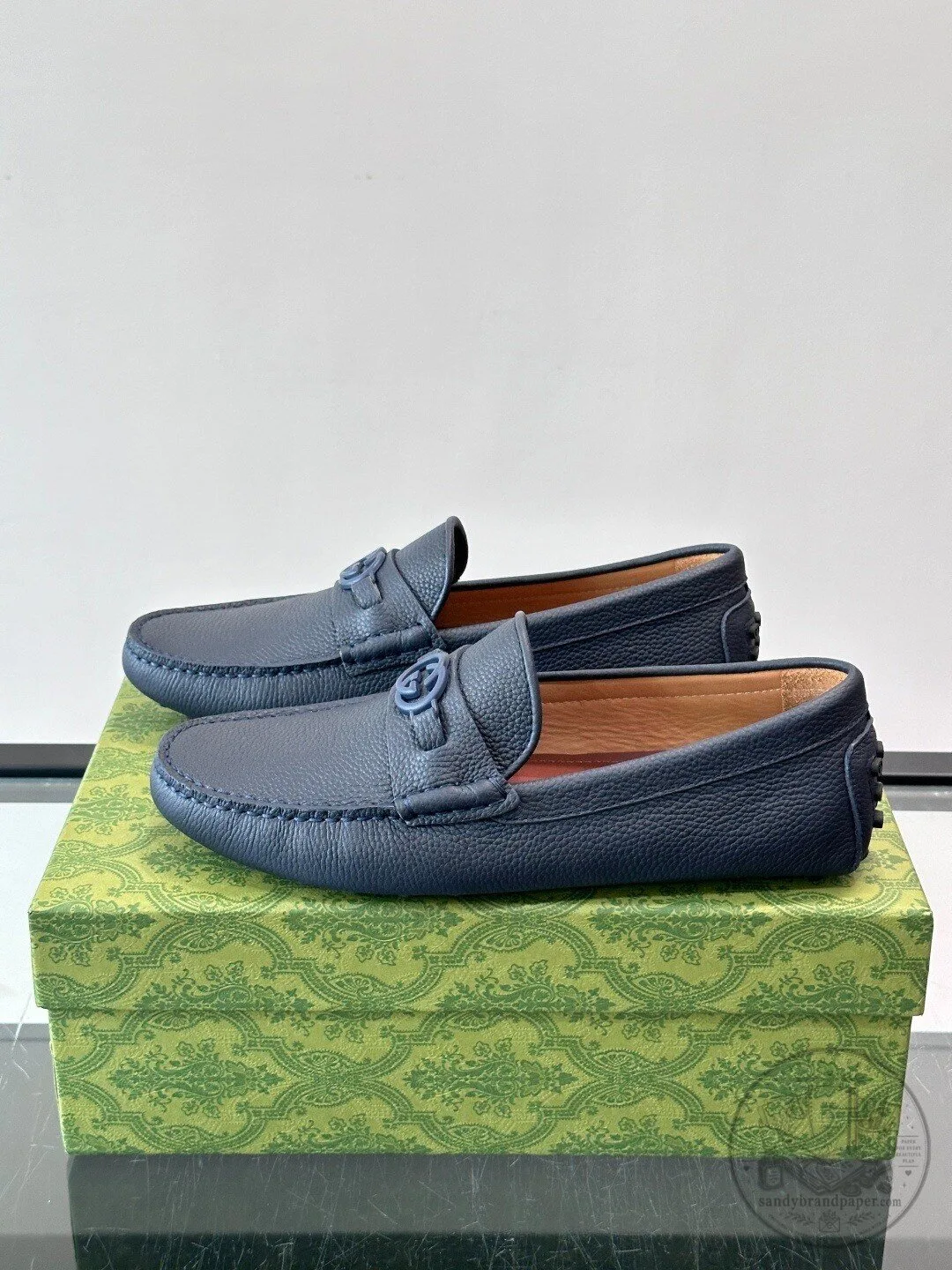 Gucci Interlocking G Leather Loafers Men's Slip-On Shoes 7 Gucci Interlocking G Leather Loafers Men