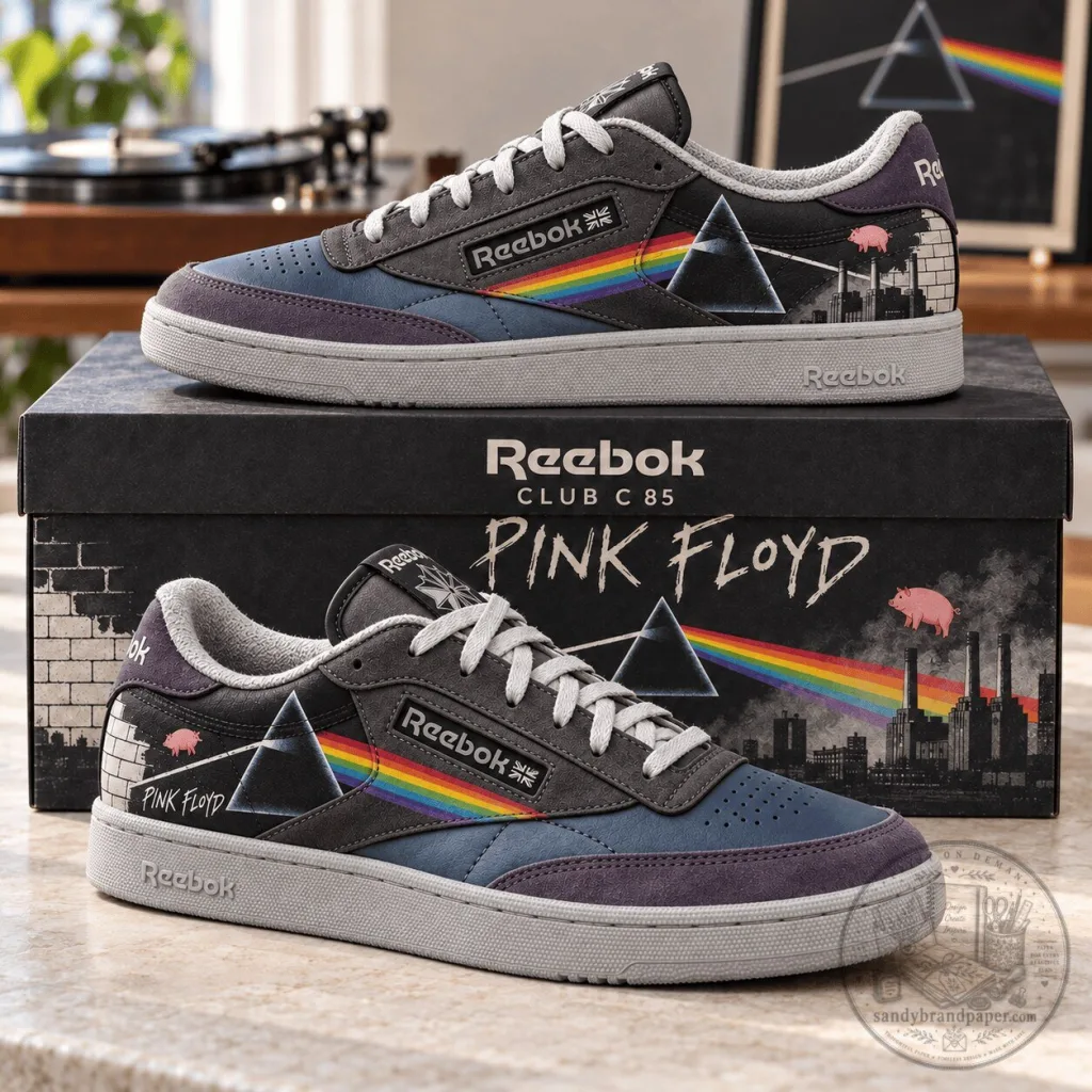 Pink Floyd The Dark Side of the Moon Album Art Sneakers Pink Floyd The Dark Side of the Moon Album Art Sneakers