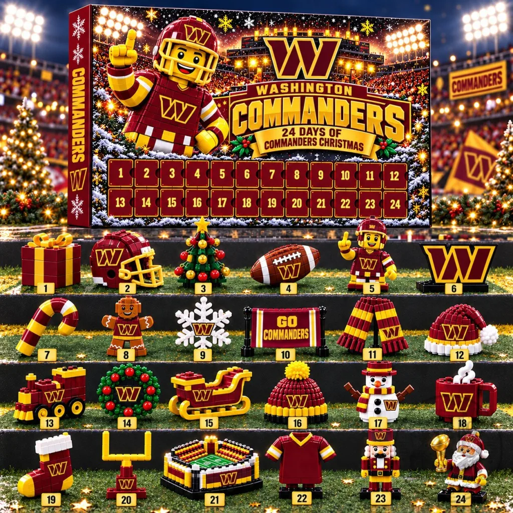 Washington Commanders NFL Football Team 24 Day Christmas Advent Calendar Gift Set